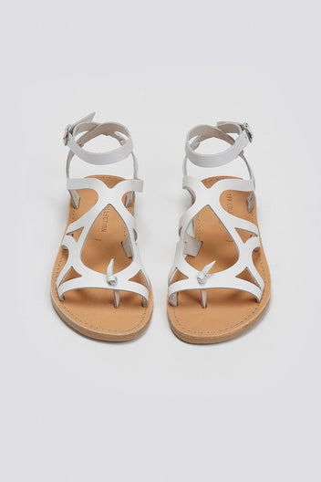 Σανδάλια δερμάτινα με μπαρέτα Tfp - Λευκό - thefashionproject.gr - TFP