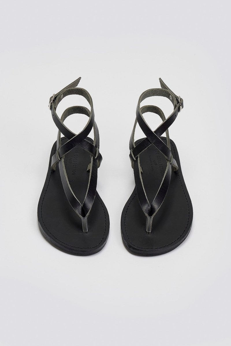 Σανδάλια δερμάτινα με μπαρέτα Tfp - Μαύρο - thefashionproject.gr - TFP