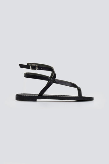Σανδάλια δερμάτινα με μπαρέτα Tfp - Μαύρο - thefashionproject.gr - TFP