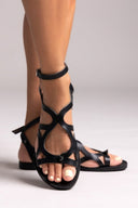 Σανδάλια δερμάτινα με μπαρέτα Tfp - Μαύρο - thefashionproject.gr - TFP