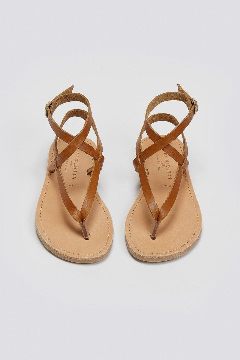 Σανδάλια δερμάτινα με μπαρέτα Tfp - Ταμπά - thefashionproject.gr - TFP