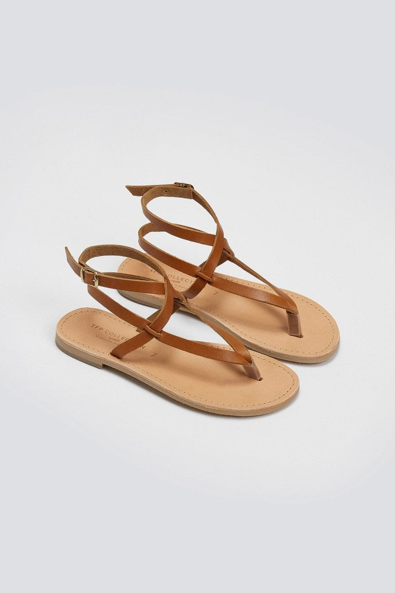Σανδάλια δερμάτινα με μπαρέτα Tfp - Ταμπά - thefashionproject.gr - TFP