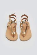 Σανδάλια δερμάτινα με μπαρέτα Tfp - Χρυσό - thefashionproject.gr - TFP