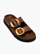 Σανδάλια δερμάτινα με oversize τοκάδες ATENEO