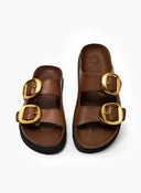 Σανδάλια δερμάτινα με oversize τοκάδες ATENEO