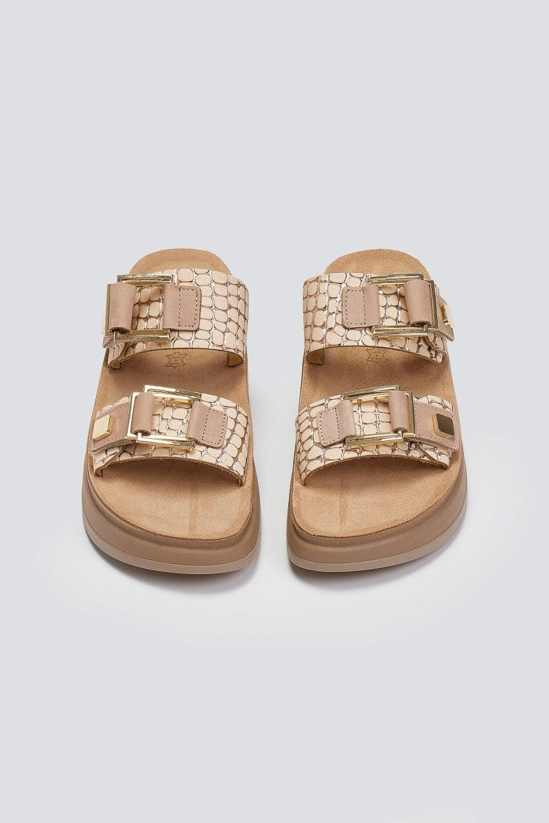 Σανδάλια δερμάτινα με pattern ADELITA FANTASY SANDALS - Nude - thefashionproject.gr - FANTASY SANDALS