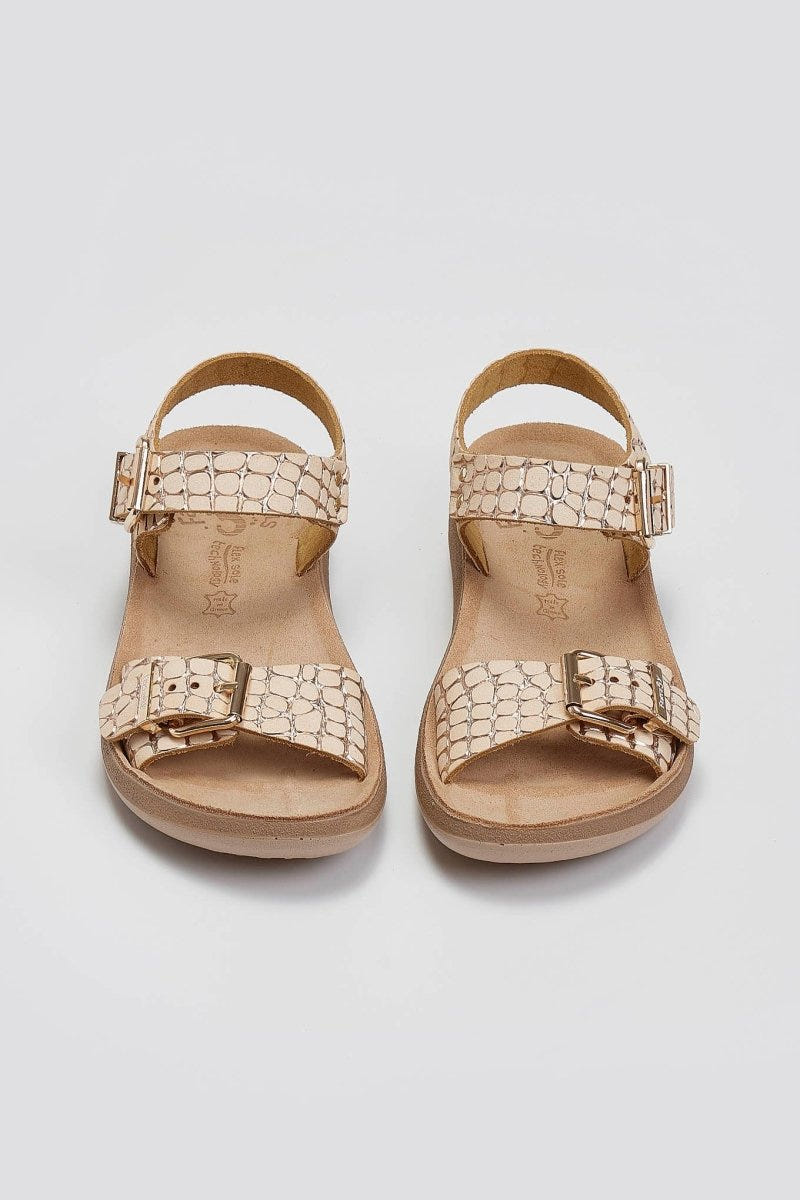 Σανδάλια δερμάτινα με pattern PANAGIOTA FANTASY SANDALS - Χαλκός - thefashionproject.gr - FANTASY SANDALS