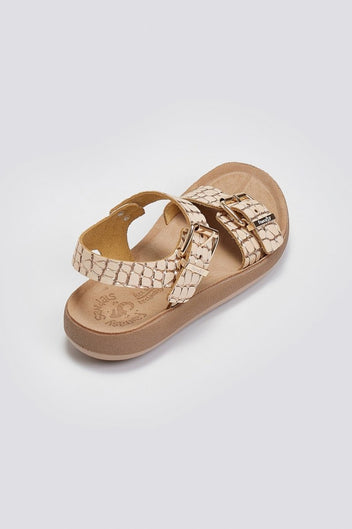 Σανδάλια δερμάτινα με pattern PANAGIOTA FANTASY SANDALS - Χαλκός - thefashionproject.gr - FANTASY SANDALS