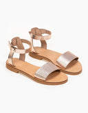 Σανδάλια δερμάτινα με pattern tfp - Χαλκός - thefashionproject.gr - TFP