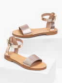 Σανδάλια δερμάτινα με pattern tfp - Χαλκός - thefashionproject.gr - TFP