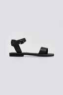 Σανδάλια δερμάτινα με print Estil - Μαύρο - thefashionproject.gr - Estil