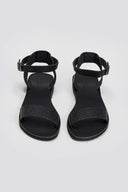 Σανδάλια δερμάτινα με print Estil - Μαύρο - thefashionproject.gr - Estil