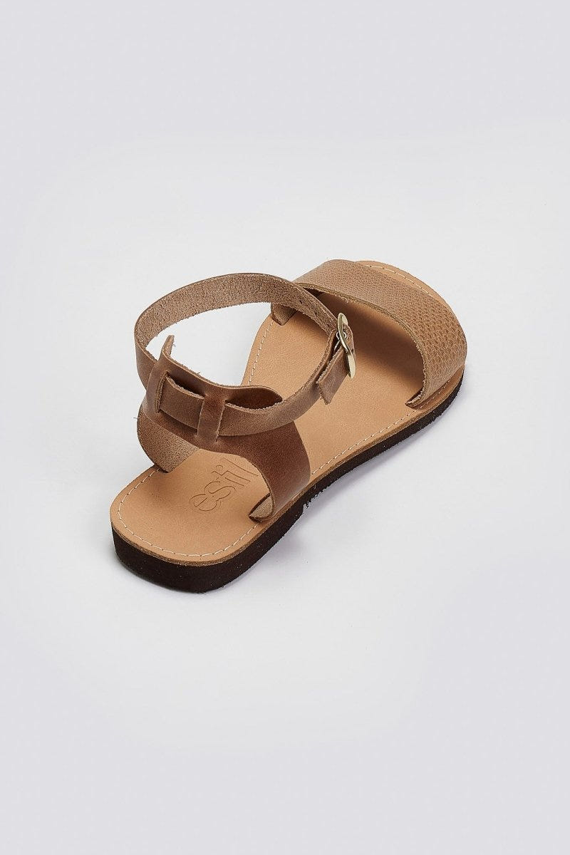 Σανδάλια δερμάτινα με print Estil - Τάουπε - thefashionproject.gr - Estil