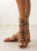 Σανδάλια δερμάτινα με print Iris Sandals - Leopard - thefashionproject.gr - IRIS