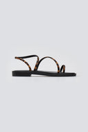 Σανδάλια δερμάτινα με print Iris Sandals - Μαύρο - thefashionproject.gr - IRIS