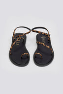 Σανδάλια δερμάτινα με print Iris Sandals - Μαύρο - thefashionproject.gr - IRIS