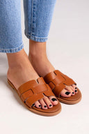 Σανδάλια δερμάτινα με print στη φάσα Estil - Ταμπά - thefashionproject.gr - Estil