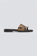 Σανδάλια δερμάτινα με print Tfp - Κίτρινο - thefashionproject.gr - TFP