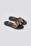 Σανδάλια δερμάτινα με print Tfp - Κίτρινο - thefashionproject.gr - TFP