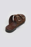 Σανδάλια δερμάτινα με print Tfp - Leopard - thefashionproject.gr - TFP