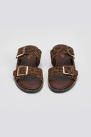 Σανδάλια δερμάτινα με print Tfp - Leopard - thefashionproject.gr - TFP