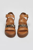 Σανδάλια δερμάτινα με print Tfp - Ταμπά - thefashionproject.gr - TFP