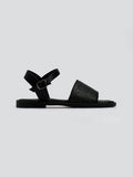 Σανδάλια δερμάτινα με ψάθα Estil - Μαύρο - thefashionproject.gr - Estil