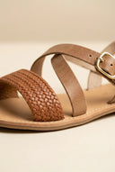 Leather Sandals Crossover - Tan