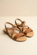 Leather Sandals Crossover - Tan