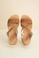 Leather Sandals Crossover - Tan