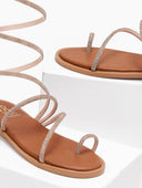 Σανδάλια δερμάτινα με στρας έλασμα estil 