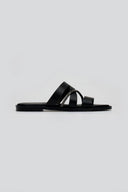 Σανδάλια δερμάτινα με στρας Estil - Μαύρο - thefashionproject.gr - Estil