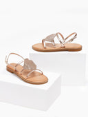 Σανδάλια δερμάτινα με στρας Iris Sandals - Χαλκός - thefashionproject.gr - IRIS