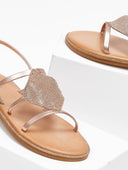 Σανδάλια δερμάτινα με στρας Iris Sandals - Χαλκός - thefashionproject.gr - IRIS