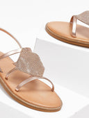 Σανδάλια δερμάτινα με στρας Iris Sandals - Χαλκός - thefashionproject.gr - IRIS