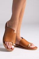 Σανδάλια δερμάτινα με στρας Tfp - Ταμπά - thefashionproject.gr - TFP