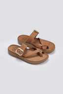 Σανδάλια δερμάτινα με τοκ CONSTANTIA FANTASY SANDALS - Κάμελ - thefashionproject.gr - FANTASY SANDALS