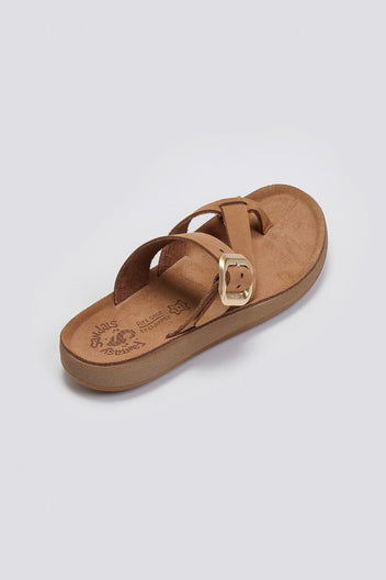 Σανδάλια δερμάτινα με τοκ CONSTANTIA FANTASY SANDALS - Κάμελ - thefashionproject.gr - FANTASY SANDALS
