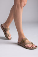 Σανδάλια δερμάτινα με τοκ CONSTANTIA FANTASY SANDALS - Χακί - thefashionproject.gr - FANTASY SANDALS