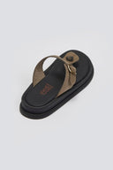 Σανδάλια δερμάτινα με τοκά Estil - Λαδί - thefashionproject.gr - Estil