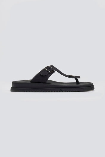 Σανδάλια δερμάτινα με τοκά Estil - Μαύρο - thefashionproject.gr - Estil
