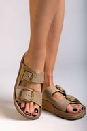 Σανδάλια δερμάτινα με τοκάδες DESPOINA FANTASY SANDALS - Λαδί - thefashionproject.gr - FANTASY SANDALS