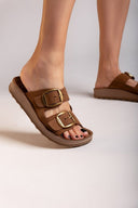 Σανδάλια δερμάτινα με τοκάδες DESPOINA FANTASY SANDALS - Mocha - thefashionproject.gr - FANTASY SANDALS