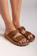 Σανδάλια δερμάτινα με τοκάδες DESPOINA FANTASY SANDALS - Mocha - thefashionproject.gr - FANTASY SANDALS