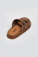 Σανδάλια δερμάτινα με τοκάδες Estil - Καφέ - thefashionproject.gr - Estil