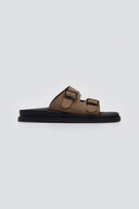 Σανδάλια δερμάτινα με τοκάδες Estil - Λαδί - thefashionproject.gr - Estil