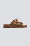 Σανδάλια δερμάτινα με τοκάδες Estil - Τάουπε - thefashionproject.gr - Estil