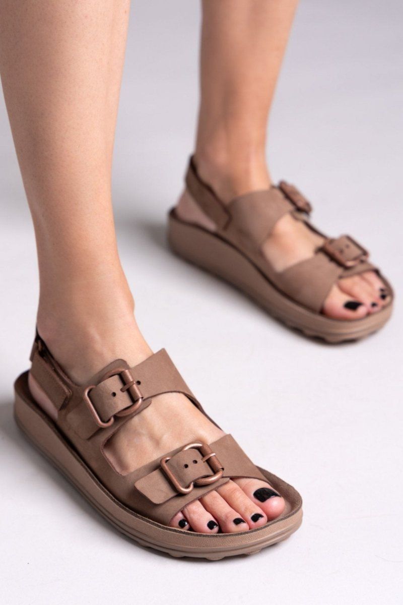 Σανδάλια δερμάτινα με τοκάδες FABIOLA FANTASY SANDALS - Καφέ - thefashionproject.gr - FANTASY SANDALS