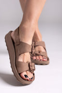 Σανδάλια δερμάτινα με τοκάδες FABIOLA FANTASY SANDALS - Καφέ - thefashionproject.gr - FANTASY SANDALS