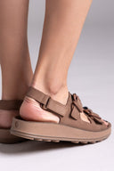 Σανδάλια δερμάτινα με τοκάδες FABIOLA FANTASY SANDALS - Καφέ - thefashionproject.gr - FANTASY SANDALS